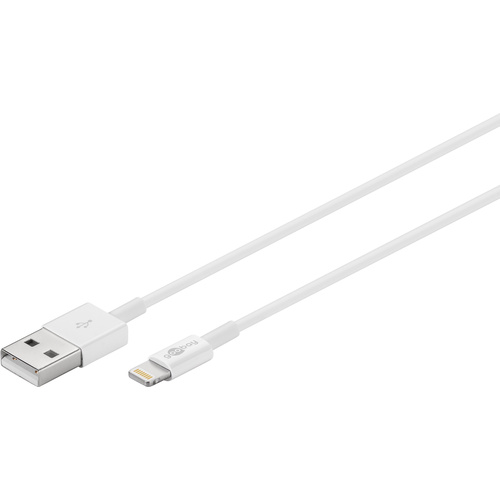 Goobay Apple iPad/iPhone/iPod Anschlusskabel [1x USB 2.0 Stecker A - 1x Apple Lightning-Stecker] 1.00 m Weiß
