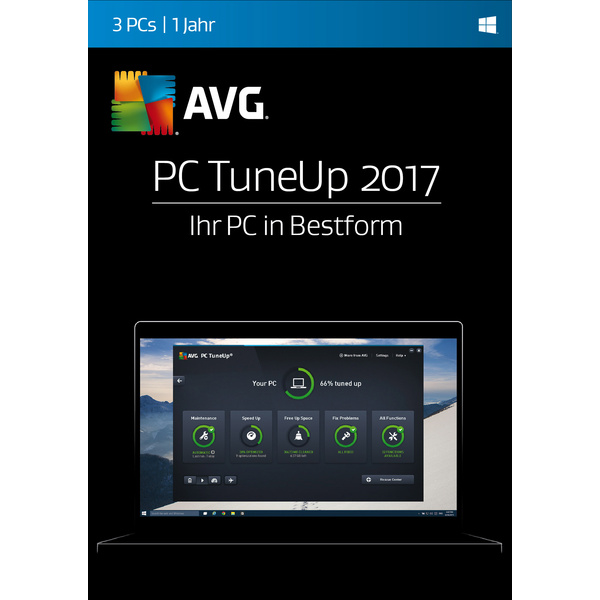 AVG PC TuneUp 2017 Vollversion, 3 Lizenzen Windows Systemoptimierung