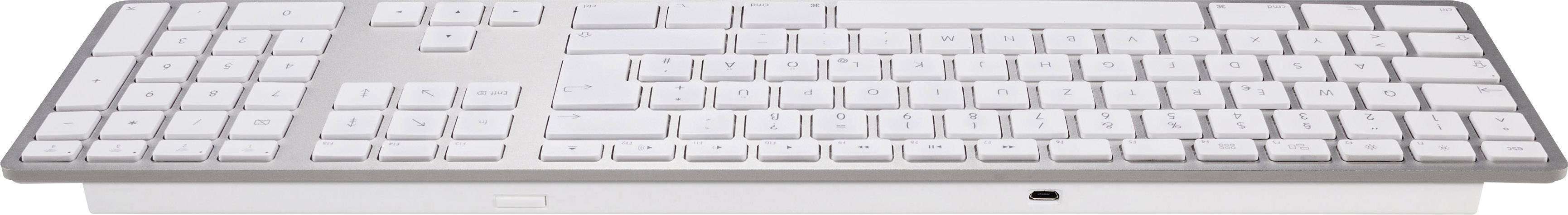MacLand Matias Bluetooth® Tastatur Deutsch, QWERTZ, Mac Silber, Weiß