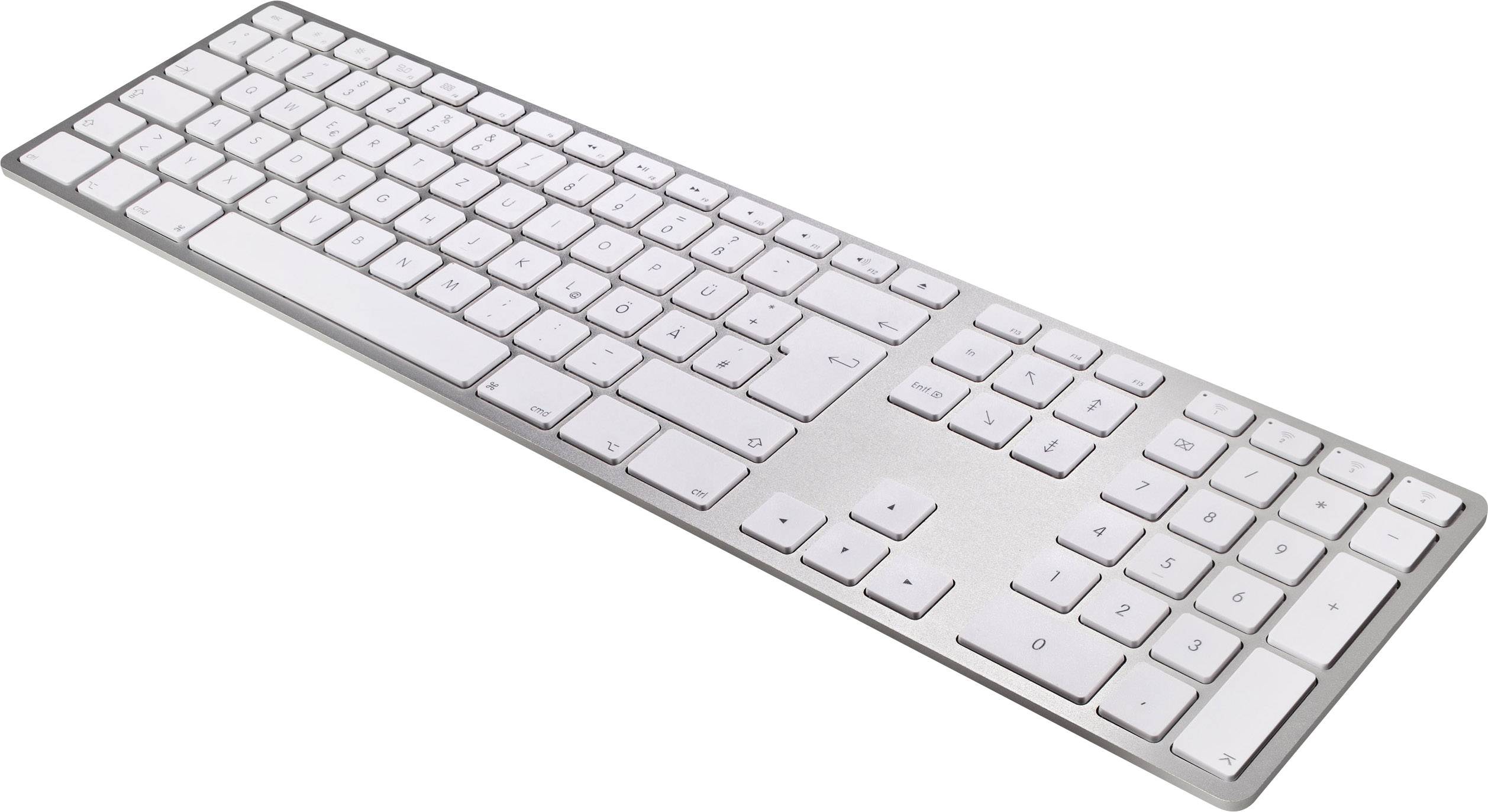 MacLand Matias Bluetooth® Tastatur Deutsch, QWERTZ, Mac Silber, Weiß