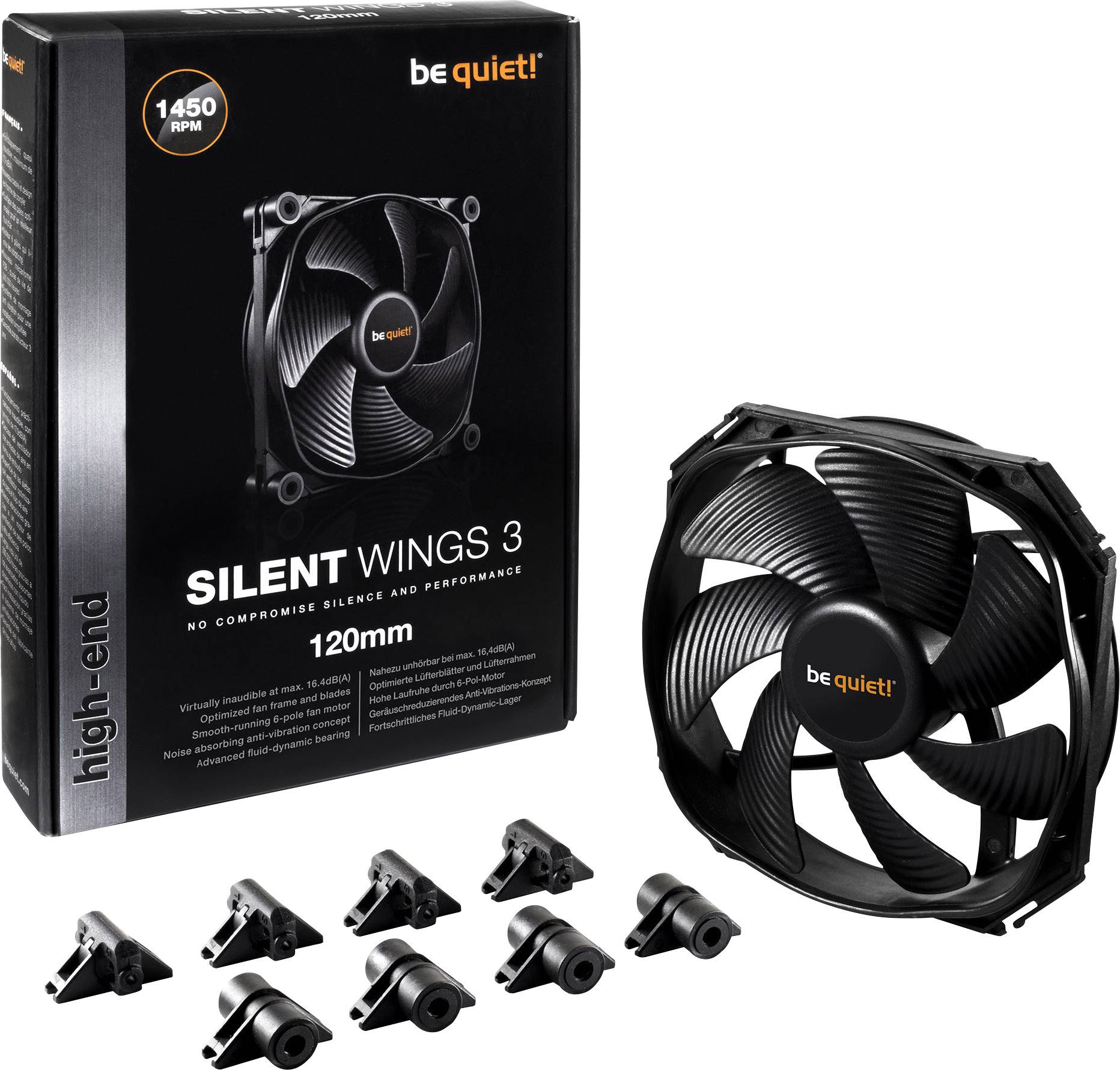 BeQuiet Silent Wings 3 PC-Gehäuse-Lüfter Schwarz (B x H x T) 120 x 120 x 25mm