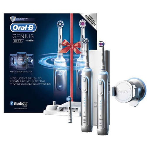Oral-B Genius 8900 Genius 8900 Elektrische Zahnbürste Rotierend/Oszilierend/Pulsieren Silber, Weiß