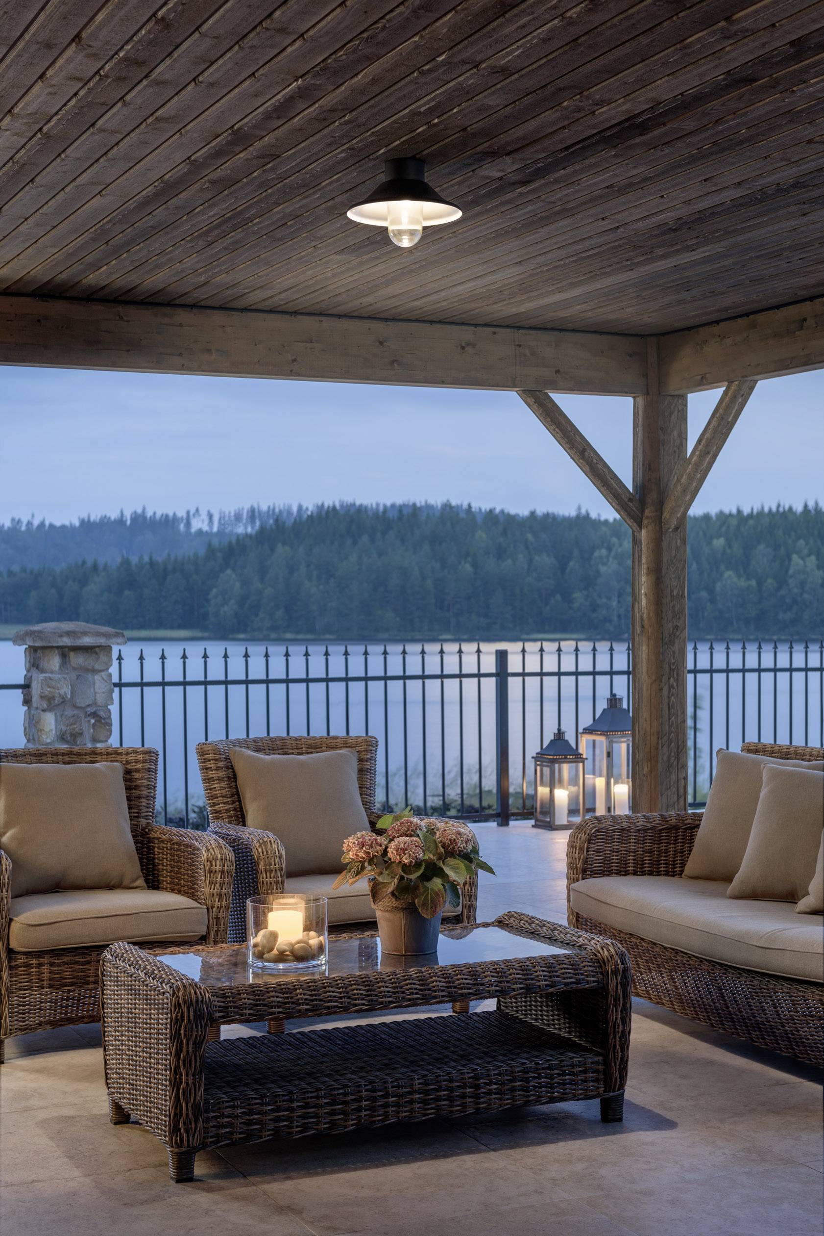 Konstsmide 552-750 Vega Außendeckenleuchte LED LED fest eingebaut 8W Schwarz