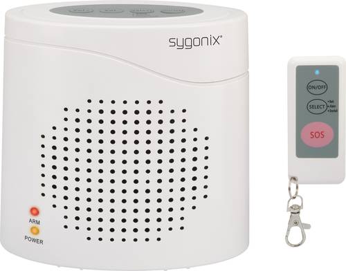Sygonix Elektronischer Wachhund DD01 Weiß mit Fernbedienung 120 dB