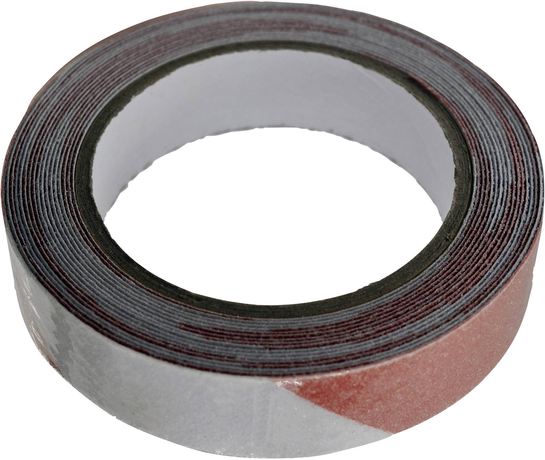 Eine Rolle doppelseitiges Klebeband mit rotem Schutzstreifen, geeignet für Befestigungen auf glatten Oberflächen.