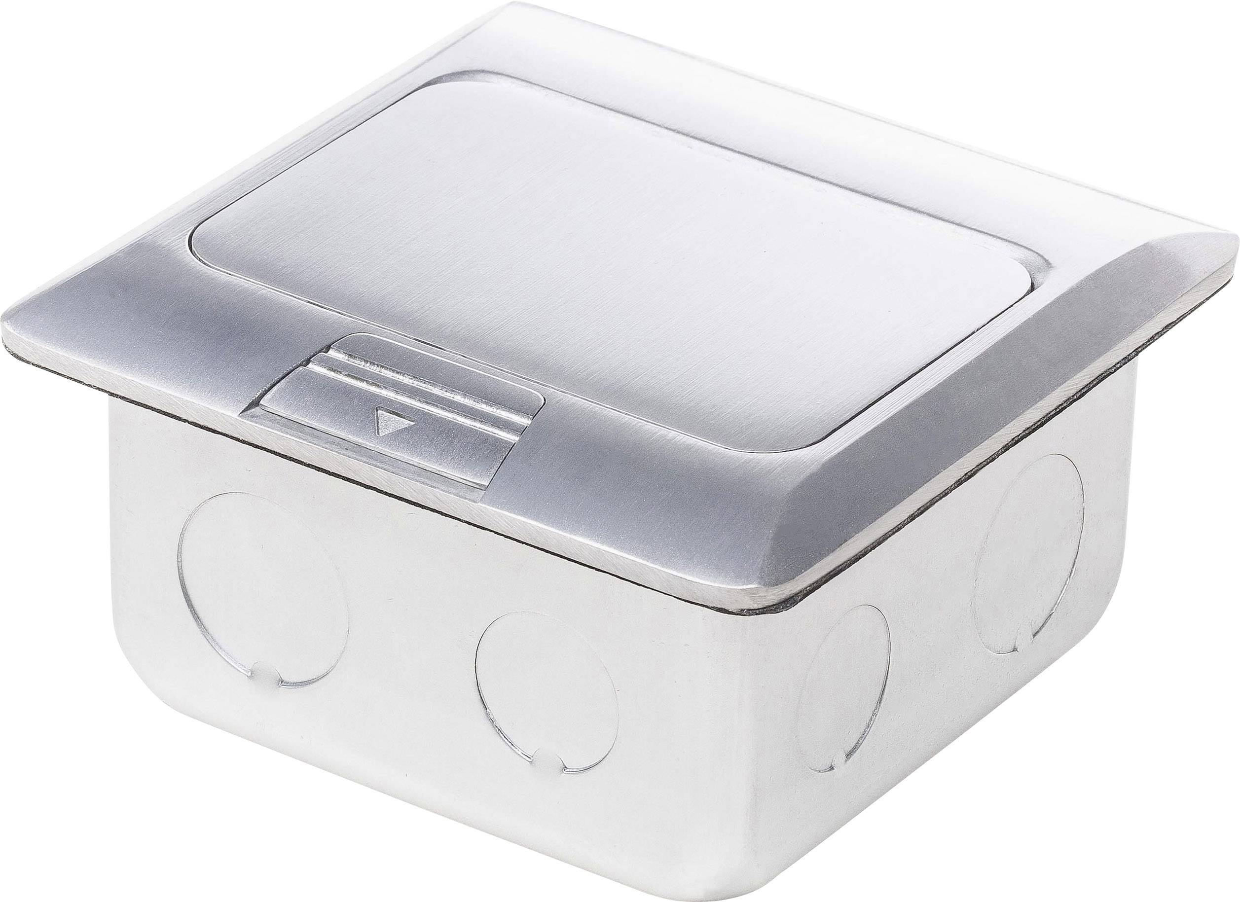 LEDmaxx 105626 1fach Fußboden-Einbausteckdose mit Cat5 Buchse IP20 Aluminium