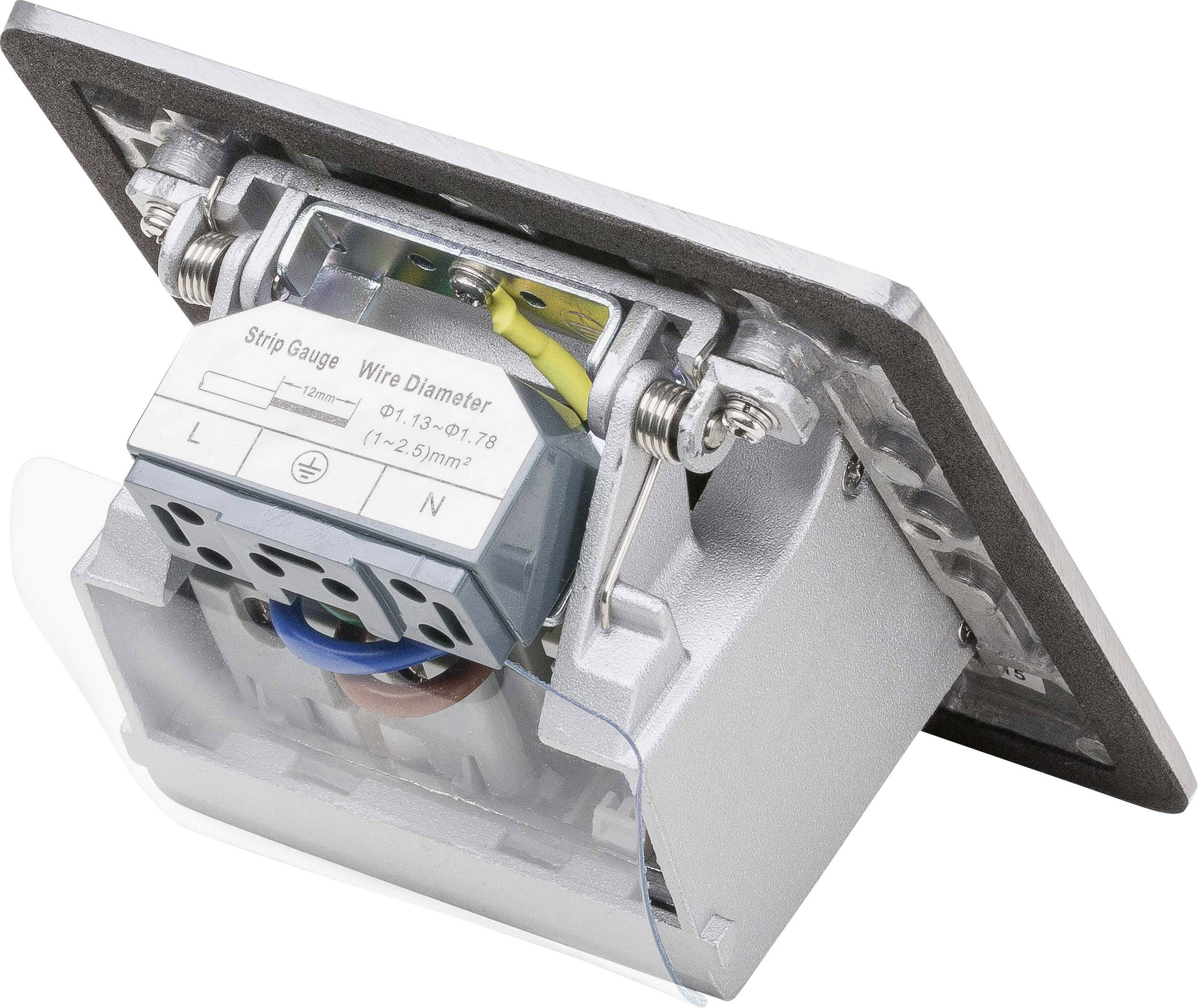 LEDmaxx 105626 1fach Fußboden-Einbausteckdose mit Cat5 Buchse IP20 Aluminium