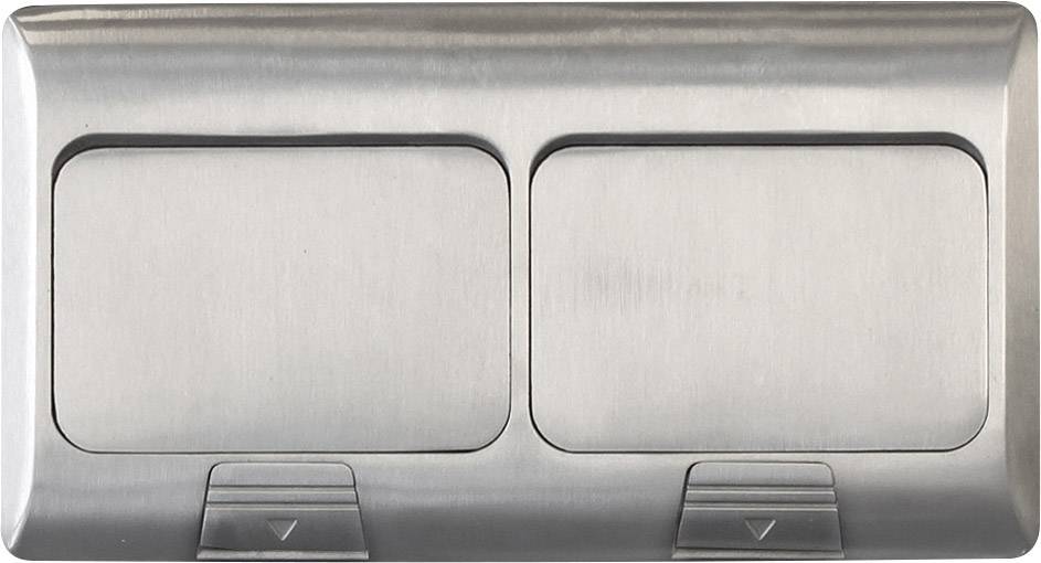 LEDmaxx 105627 2fach Fußboden-Einbausteckdose mit Cat5 Buchse, erhöhter Berührungsschutz Aluminium