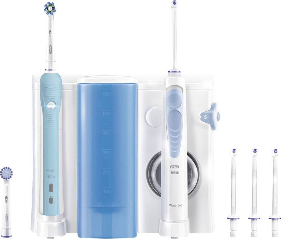 OralB Center 700 Waterjet + Pro 700 139805 Elektrische Zahnbürste, Munddusche Rotierend