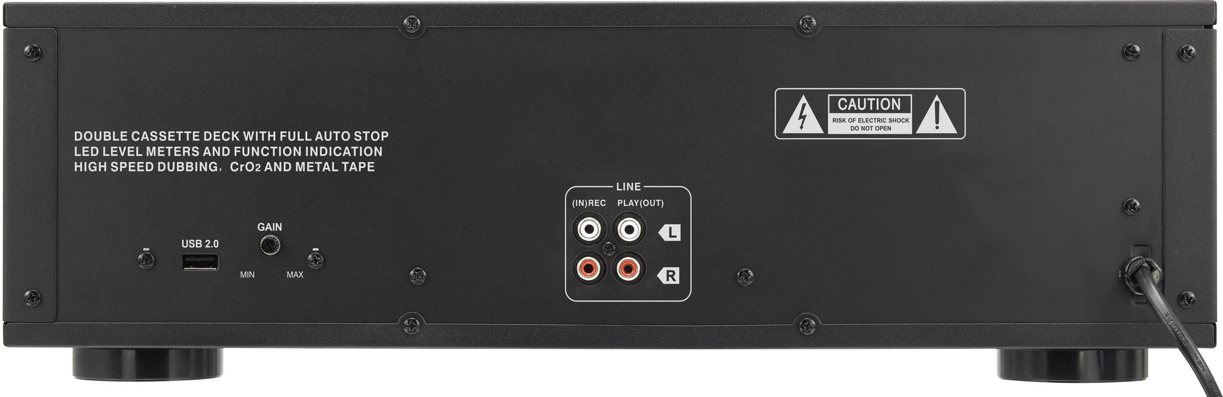 Renkforce TP-1010USB Tape Deck Schwarz Doppel-Kassettendeck, USB