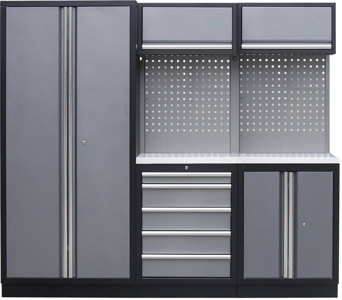 Kunzer WESS1 Werkstattmodul 1 mit Edelstahlarbeitsplatte (B x H x T) 2275 x 2000 x 458mm