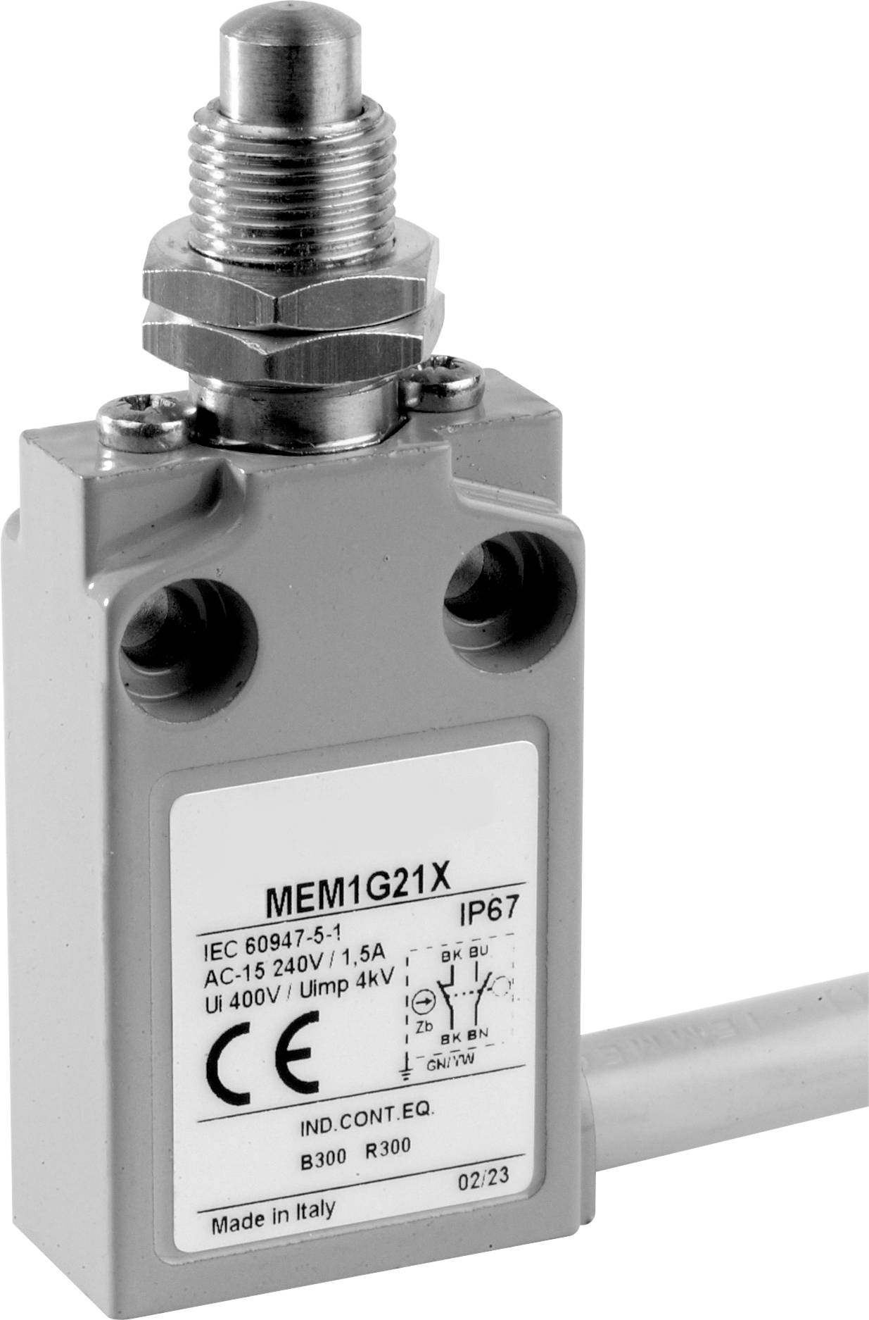Panasonic MEM1G21ZD MEM1G21ZD Endschalter 24V 5A Stößel mit Schraubgewinde IP67 1St.