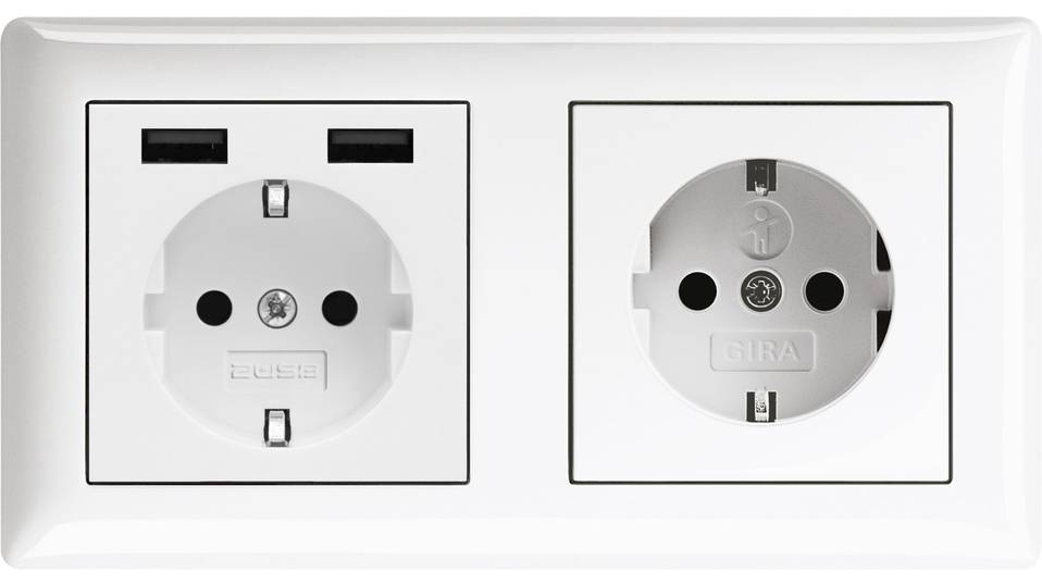 2USB 1493573 1fach Unterputz-Steckdose mit USB, Kinderschutz IP20 ReinweiÃ? | voelkner - direkt 1 fach steckdose mit schalter