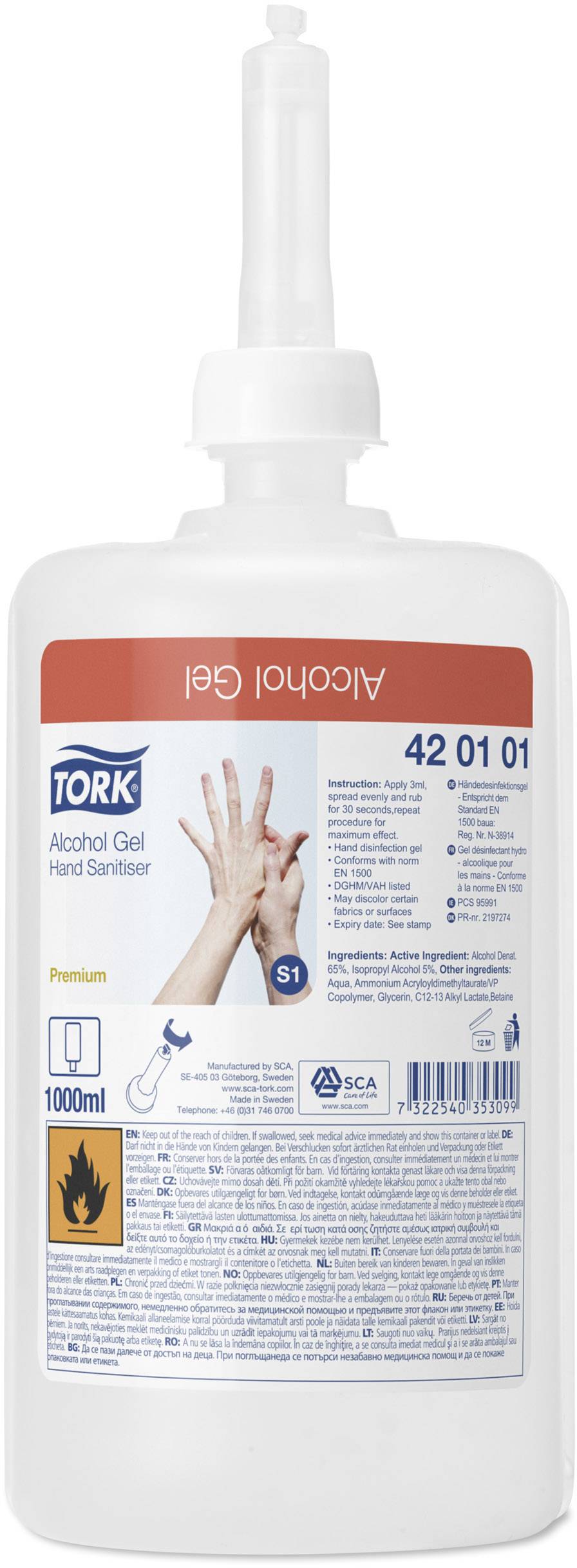 TORK 420103 Desinfektionsgel 1000 ml 6 St.