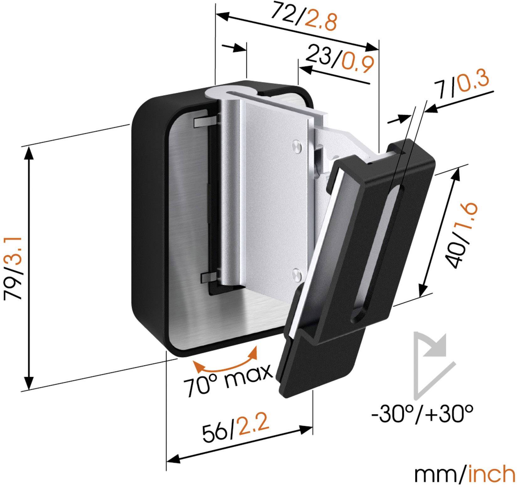 Vogel's Sound 3200 Lautsprecher-Wandhalterung Neigbar Wandabstand (max.): 7.2 cm Schwarz 1 St.