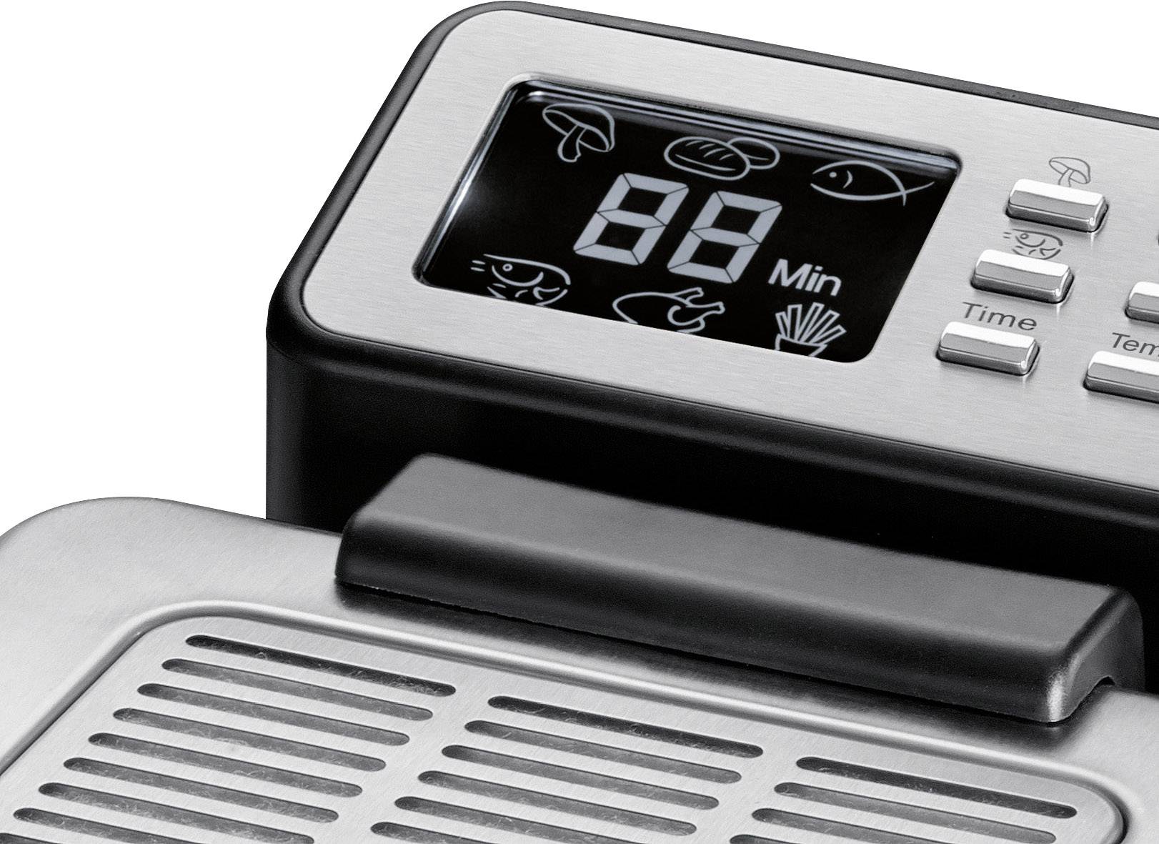 Profi Cook PC-FR 10 Fritteuse 2500 W  mit Display Edelstahl, Schwarz