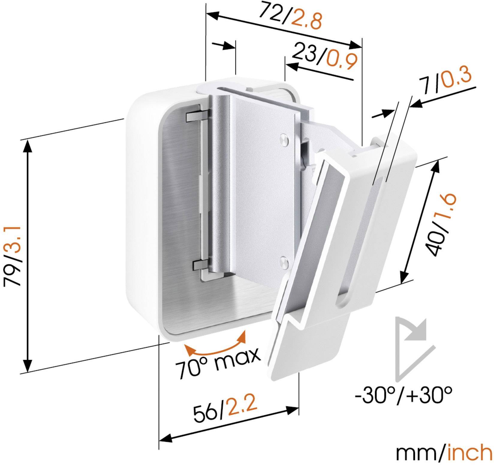 Vogel's Sound 3200 Lautsprecher-Wandhalterung Neigbar Wandabstand (max.): 7.2 cm Weiß 1 St.