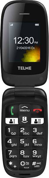 Telme X210 Senioren-Klapp-Handy mit Ladestation Schwarz