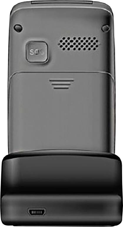 Telme X200 Senioren-Klapp-Handy mit Ladestation, SOS Taste Spacegrau