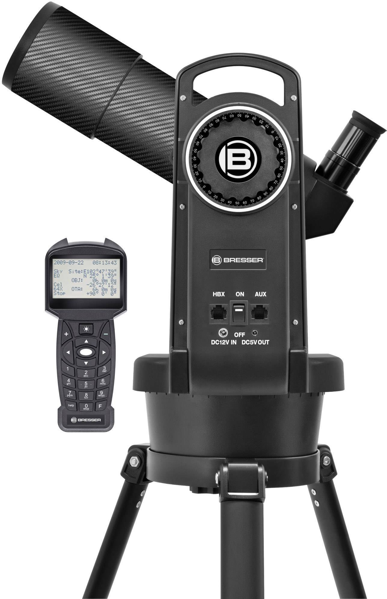 Bresser Optik 80/400 GoTo Linsen-Teleskop Azimutal Achromatisch Vergrößerung 20 bis 160 x