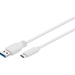 Goobay USB 3.0 Anschlusskabel [1x USB 3.0 Stecker A - 1x USB-C™ Stecker] 0.50m Weiß vergoldete Steckkontakte, UL-zertifiziert
