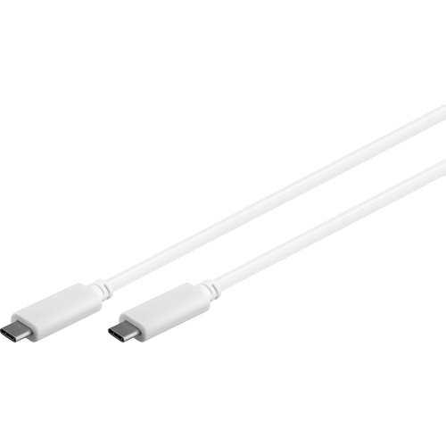 Goobay USB 3.1 Anschlusskabel [1x USB-C™ Stecker - 1x USB-C™ Stecker] 0.50m Weiß vergoldete Steckkontakte, UL-zertifiziert