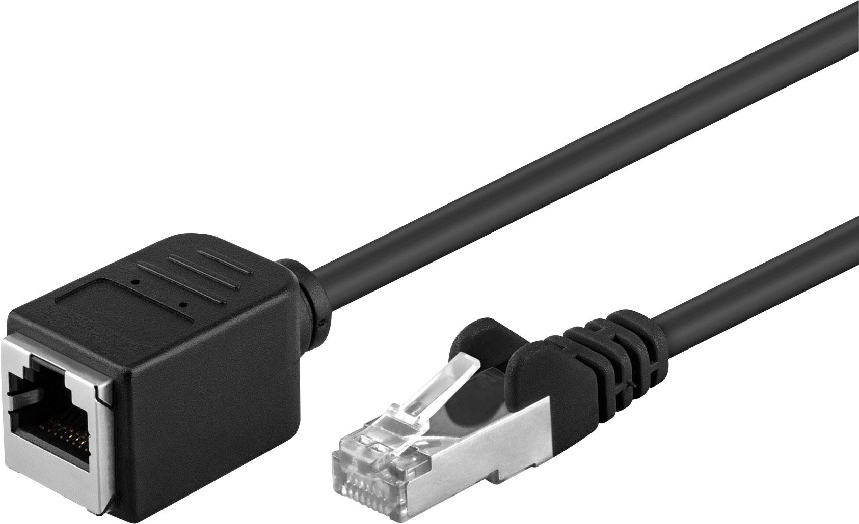 Goobay 91886 RJ45 Netzwerkkabel, Patchkabel CAT 5e F/UTP 1.00 m Schwarz vergoldete Steckkontakte 1 St.