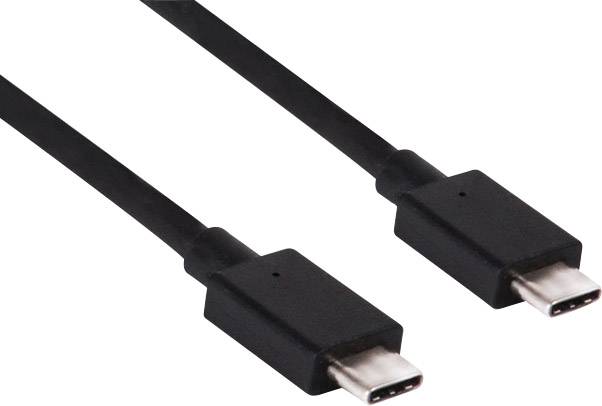 Zwei schwarze USB-C-Kabel nebeneinander mit metallischen Steckern. Ideal für schnelle Datenübertragung und Geräteaufladung.