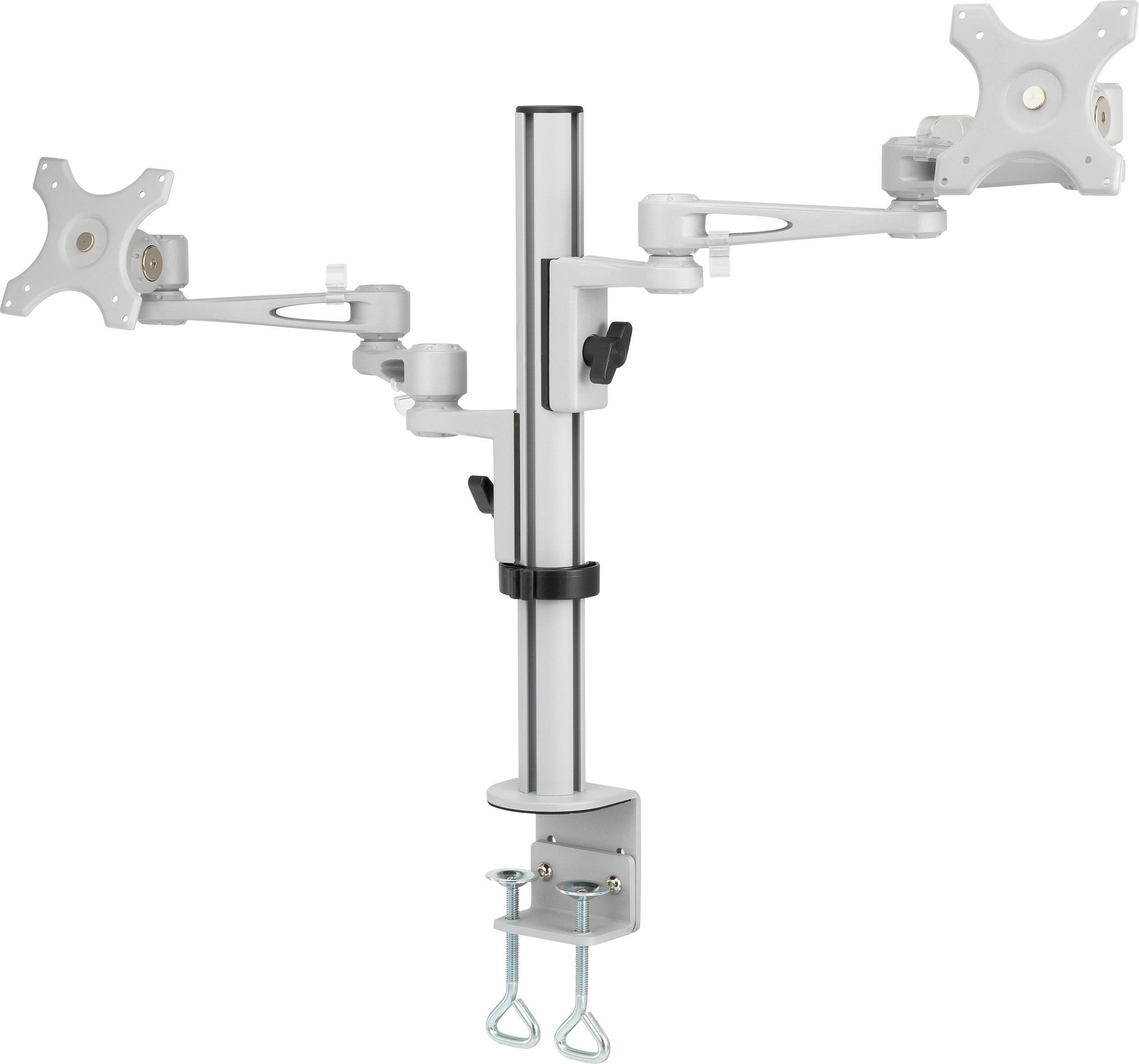 SpeaKa Professional SP-5986112 2fach Monitor-Tischhalterung 33,0cm (13") - 68,6cm (27") Grau Höhenverstellbar, Neigbar
