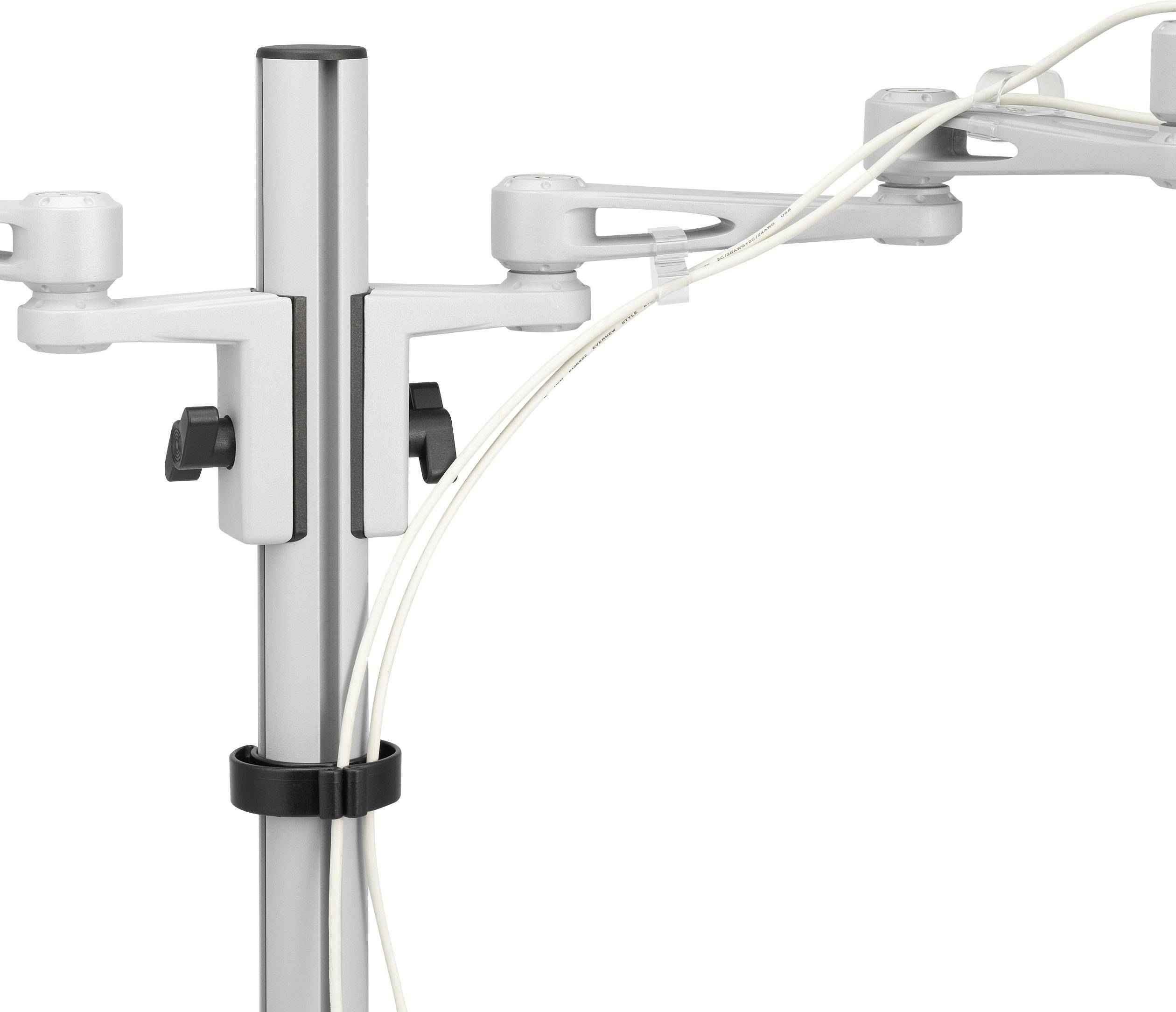 SpeaKa Professional SP-5986112 2fach Monitor-Tischhalterung 33,0cm (13") - 68,6cm (27") Grau Höhenverstellbar, Neigbar