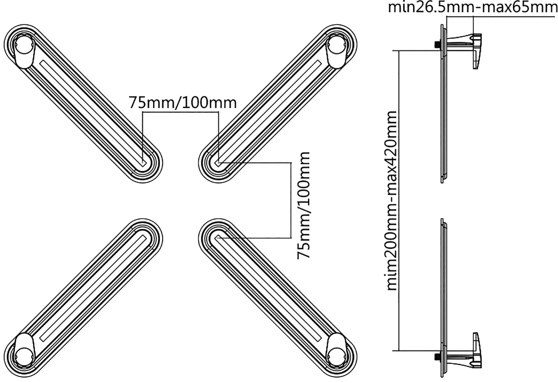 SpeaKa Professional VESA-Adapter Passend für Serie (Halter): Universal Schwarz