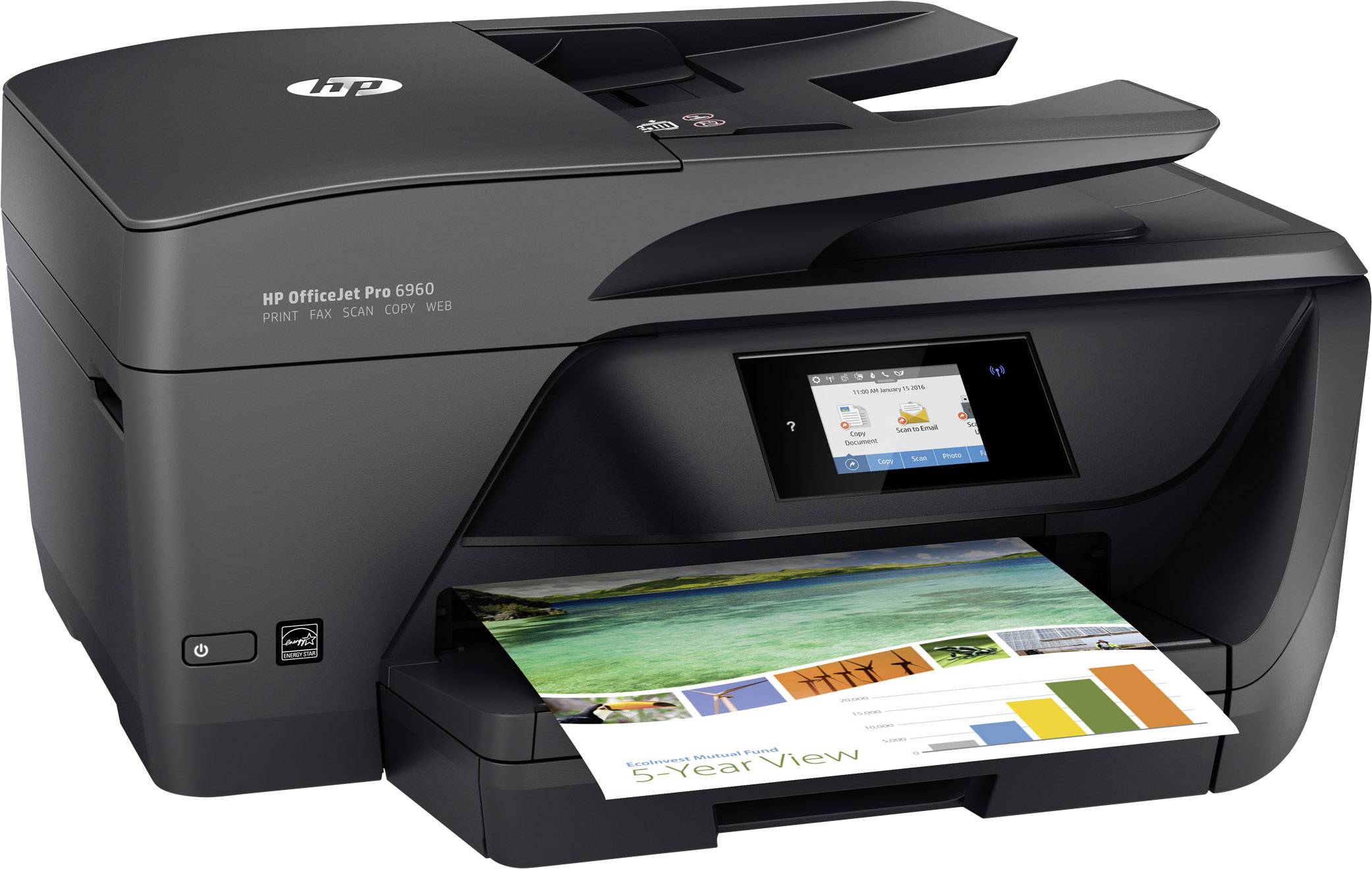 HP OfficeJet Pro 6960 All-in-One Farb Tintenstrahl Multifunktionsdrucker A4 Drucker, Scanner, Kopierer, Fax LAN, WLAN, Duplex, ADF