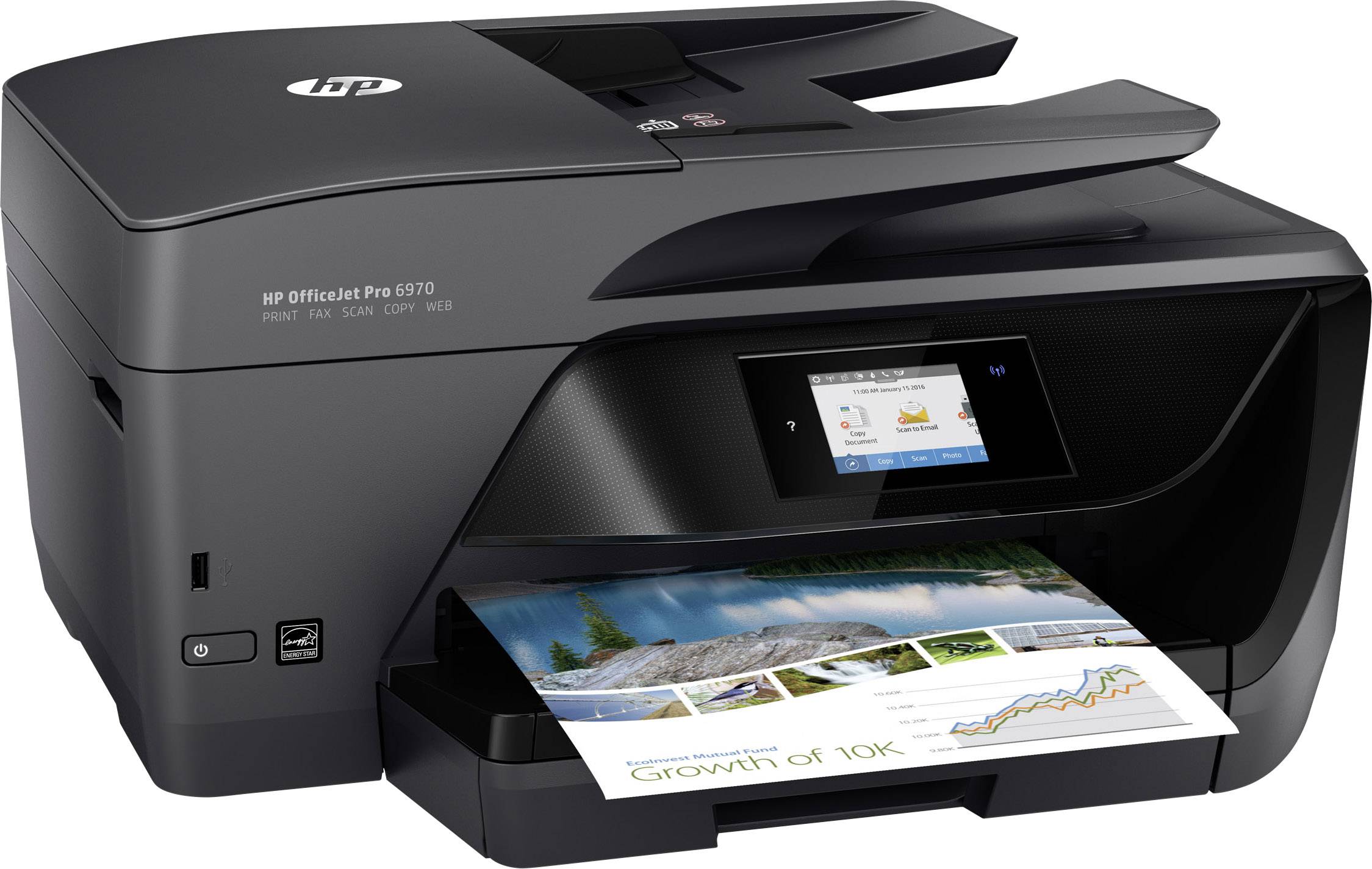 HP OfficeJet Pro 6970 All-in-One Farb Tintenstrahl Multifunktionsdrucker A4 Drucker, Scanner, Kopierer, Fax LAN, WLAN, Duplex