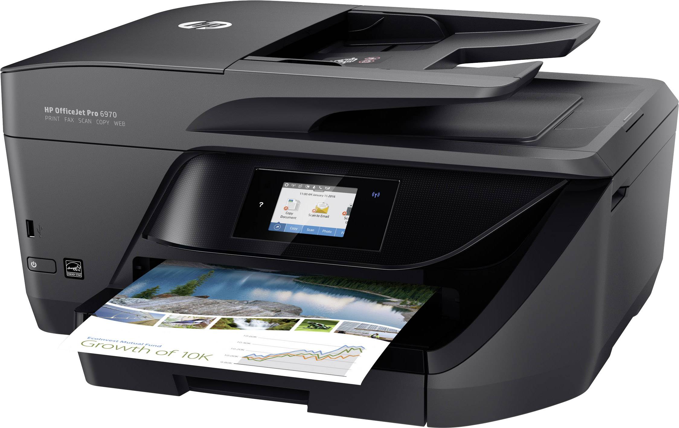 HP OfficeJet Pro 6970 All-in-One Farb Tintenstrahl Multifunktionsdrucker A4 Drucker, Scanner, Kopierer, Fax LAN, WLAN, Duplex