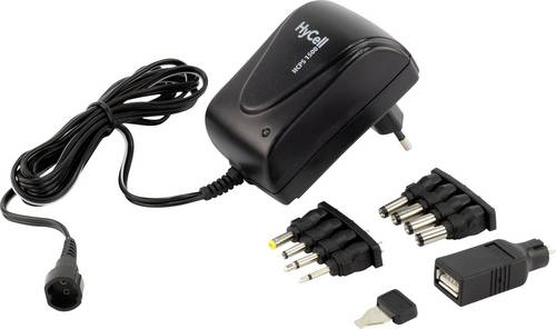 HyCell 1201-0008 Steckernetzteil, einstellbar 3 V/DC, 4.5 V/DC, 5 V/DC, 6 V/DC, 7.5 V/DC, 9 V/DC, 1