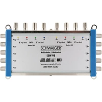 Schwaiger SEW98 531 SAT Multischalter Eingänge (Multischalter): 9 (8 SAT/1 terrestrisch) Teilnehmer-Anzahl: 8 StandBy-Funktion Schwaiger SEW98 531 SAT Multischalter Eingänge (Multischalter): 9 (8 SAT/1 terrestrisch) Teilnehmer-Anzahl: 8 StandBy-Funktion