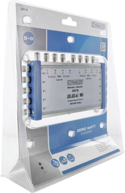 Schwaiger SEW98 531 SAT Multischalter Eingänge (Multischalter): 9 (8 SAT/1 terrestrisch) Teilnehmer