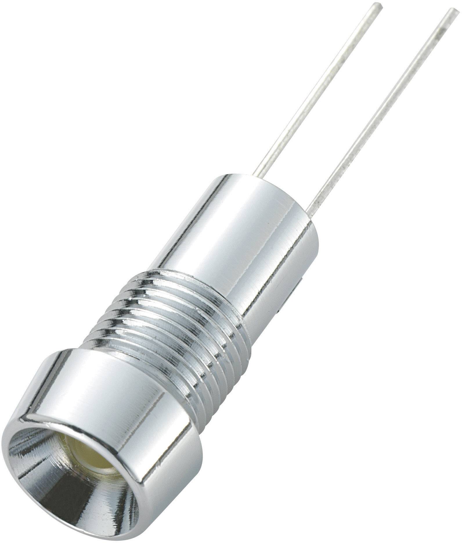 Ein metallischer, zylindrischer elektrische Bauteil mit zwei langen Anschlüssen, typischerweise verwendet in Elektronikprojekten.