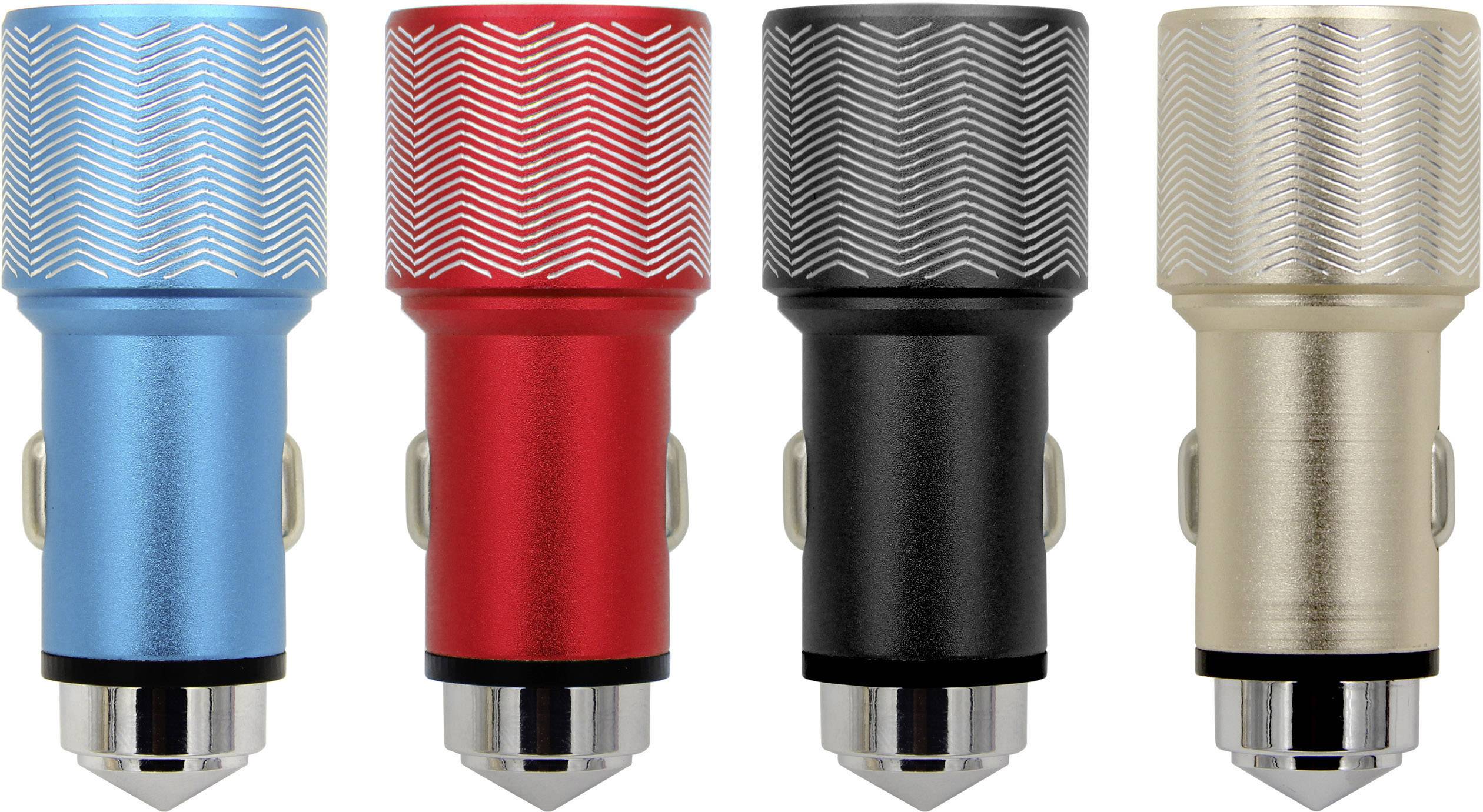 ACE Kfz-Ladegerät mit 2 USB-Anschlüssen und Nothammer Belastbarkeit Strom max.=3.1A Passend für (Details) Zigarettenanzünde