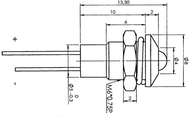 SCI R9-3612, GREEN LED-Signalleuchte Grün 2.1V 20mA 45 mcd