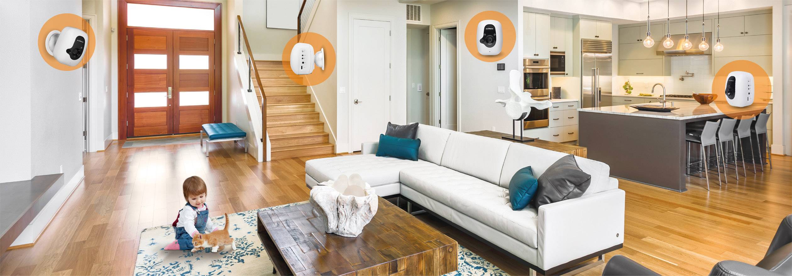 EDIMAX IC-3210WK WLAN IP-Überwachungskamera-Set mit 2 Kameras 640 x 480 Pixel