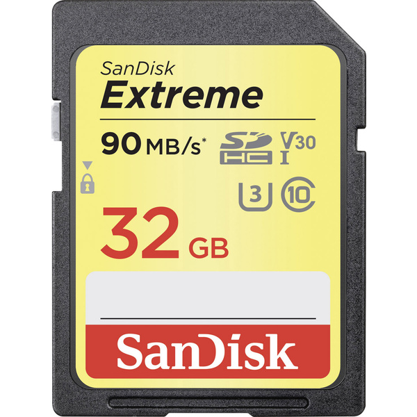 Carte SDHC SanDisk Extreme® 32 GB Class 10, UHS-I, UHS-Class 3