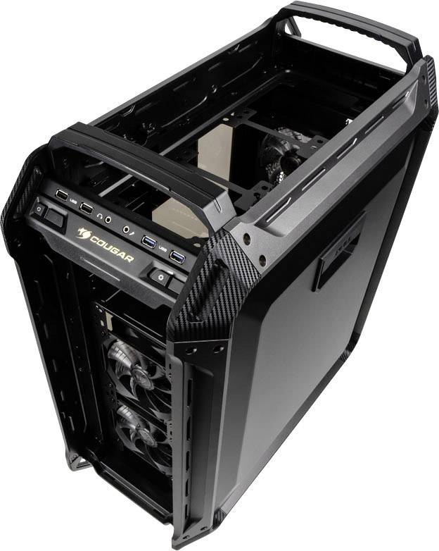 Cougar Panzer MAX Big-Tower Full Tower PC-Gehäuse Schwarz 3 vorinstallierte Lüfter, Seitenfenster