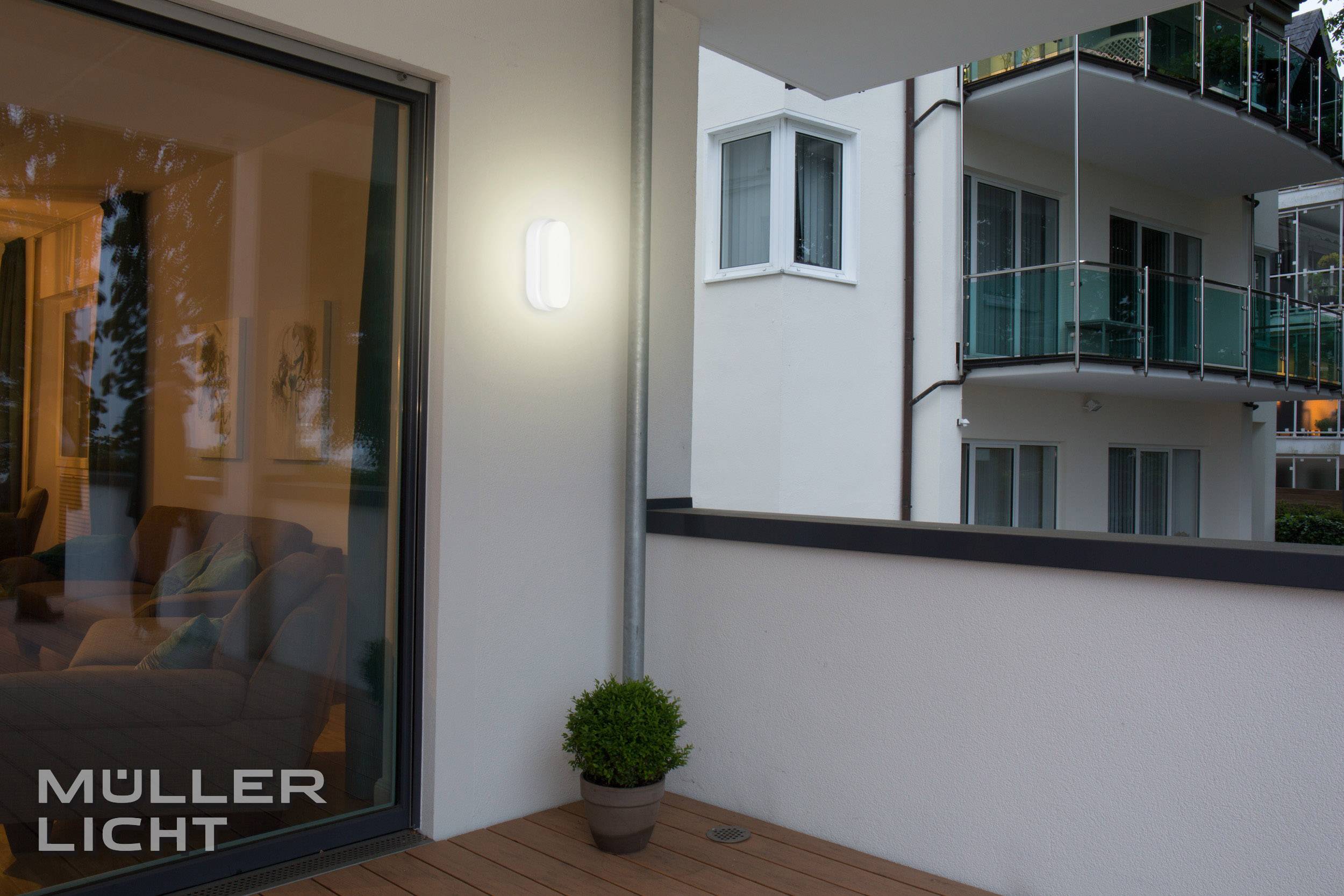 StarLicht Bulkhead LED-Feuchtraumleuchte mit Bewegungsmelder LED LED fest eingebaut 8 W Neutralweiß Weiß