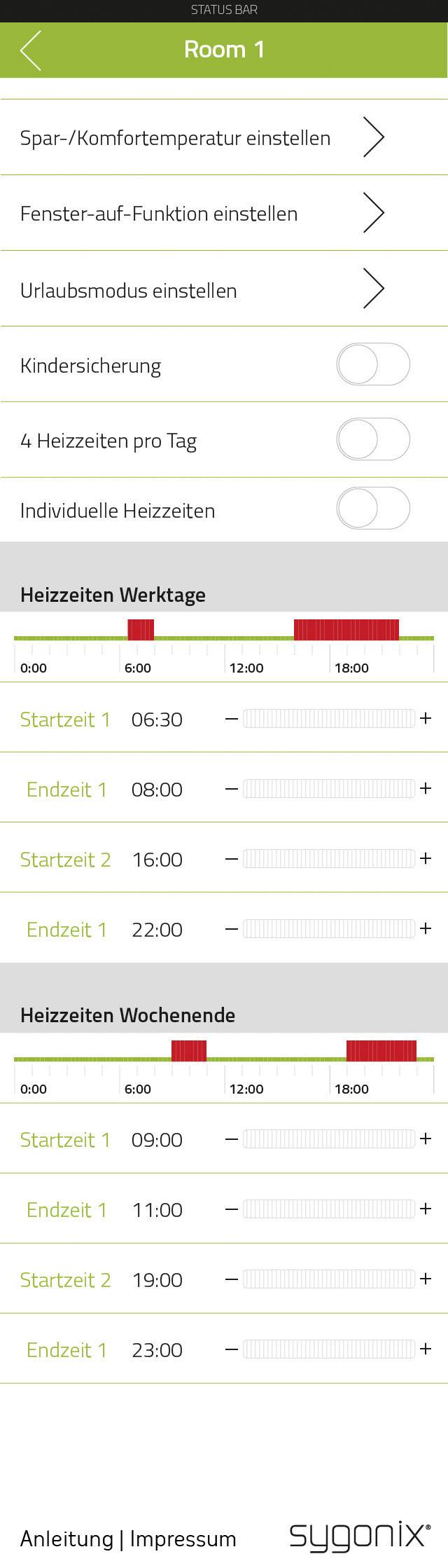 Sygonix 700100417 HT100 BT Funk-Heizkörperthermostat elektronisch 8 bis 28°C