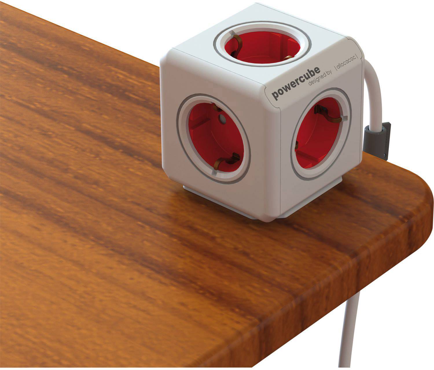 Allocacoc POWERCUBE 5-FACH Steckdosenleiste mit Schalter Weiß Schutzkontakt 1 St.