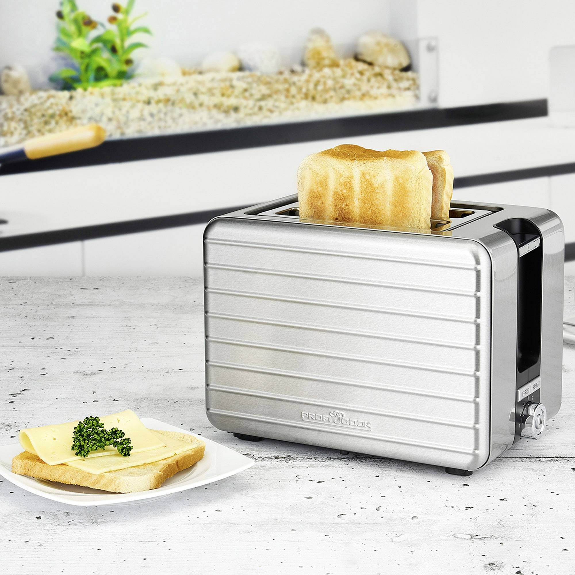 Profi Cook PC-TAZ 1110 Toaster mit Brötchenaufsatz Edelstahl