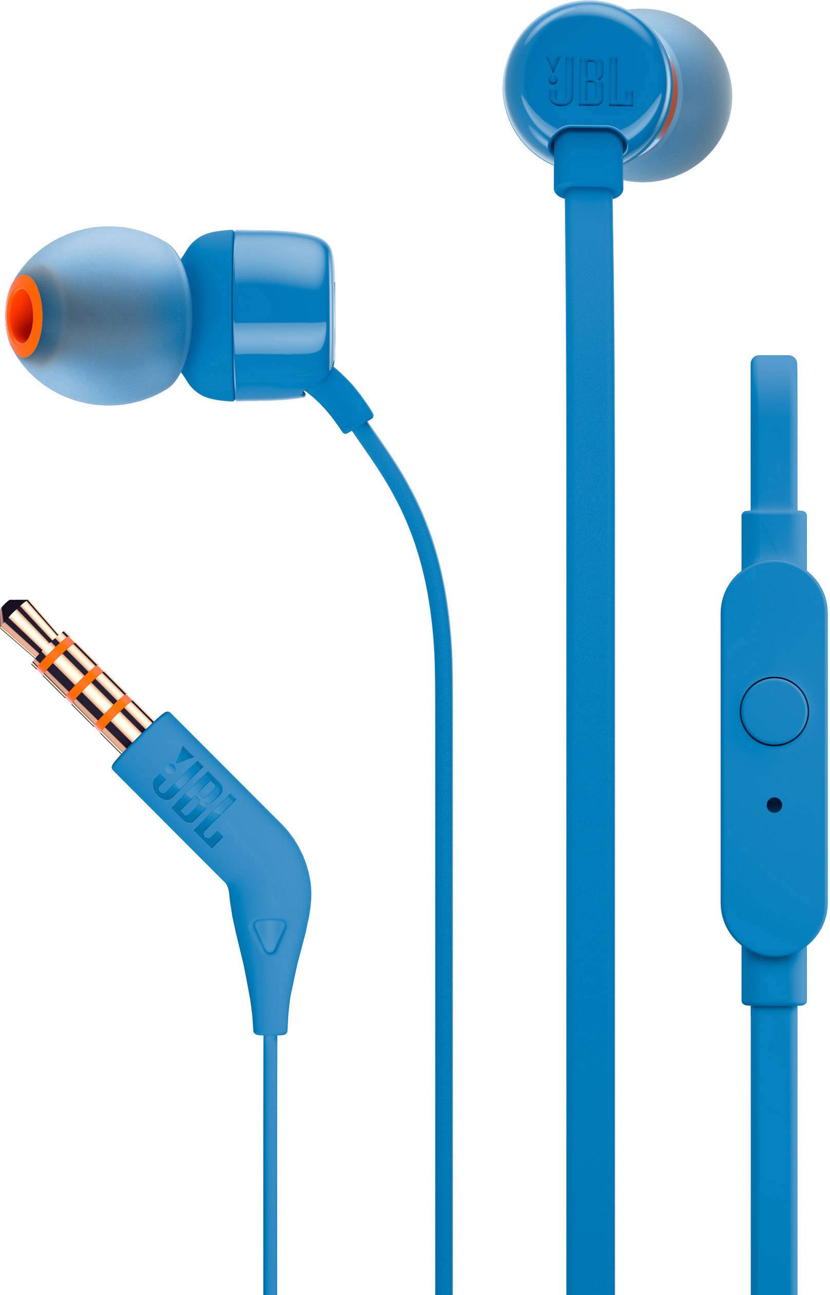 JBL T110 In Ear Kopfhörer kabelgebunden Blau Headset