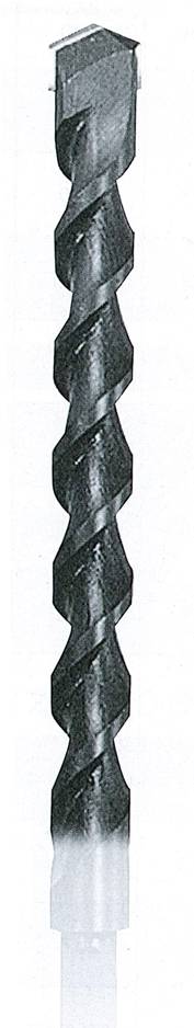 Nahaufnahme eines Bohrers mit spiralförmigen Schneiden und scharfem Punkt, optimal zum Bohren harter Materialien geeignet.