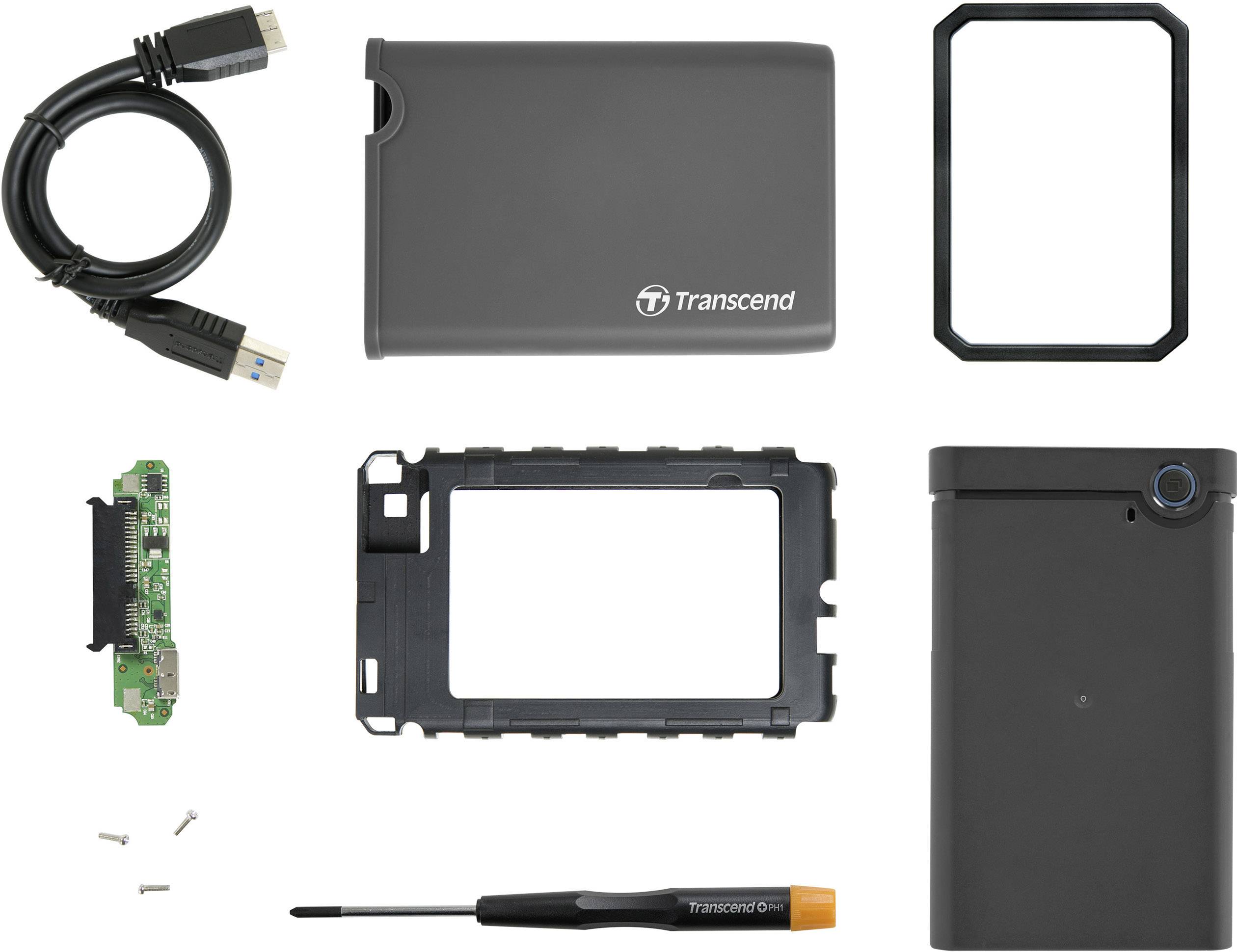 Transcend TS0GSJ25CK3 SATA-Festplatten-Gehäuse 2.5 Zoll USB 3.2 Gen 1 (USB 3.0)